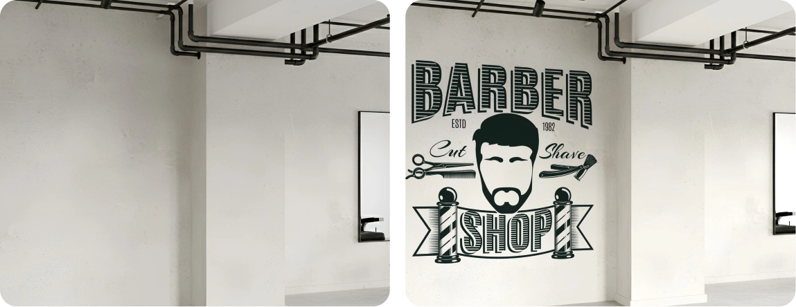 Barbershop | Concrete – Logo Wall Branding